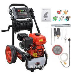 Petrol Pressure Washer 7HP 2465PSI/170BAR Power Jet Wash 20m Hose Spray Gun Kit