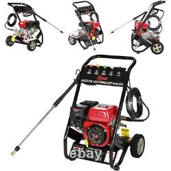 Petrol Pressure Washer High Power Jet 3950PSI 7HP 8M Hose Garden Washing Wheeled