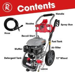 Petrol Pressure Washer Max 2970PSI 173cc Jet High Power Cordless Portable Sur