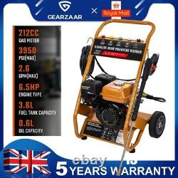 Petrol Pressure Washer Max 3950 PSI 6.5HP High Power Jet Recoil Start &5 Nozzles