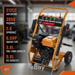 Petrol Pressure Washer Max 3950 PSI 6.5HP High Power Jet Recoil Start &5 Nozzles