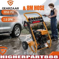 Petrol Pressure Washer Max 3950 PSI 7HP High Power Jet Wash 5 Nozzles 8M Hose