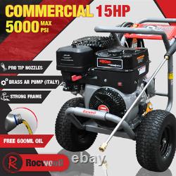 Petrol Pressure Washer RocwooD 5000PSI 420cc Jet High Power Plus Free Oil