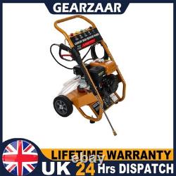 Petrol Pressure Washer UK GEARZAAR 8 Meter Hose 212cc High Power Recoil Start
