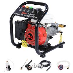 Portable 110bar Petrol High Power Pressure 8m Jet Washer Engine 1590psi & Barrel