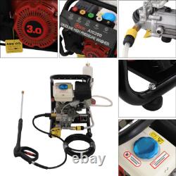 Portable 110bar Petrol High Power Pressure 8m Jet Washer Engine 1590psi & Barrel