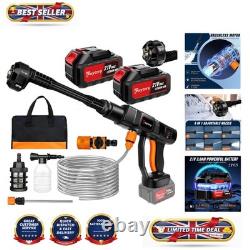 Portable 21V Pressure Washer 45 Bar 652 PSI with 6-in-1 Nozzle & 2 Batteries