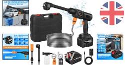 Portable Battery Powered Jet Wash 600 PSI High Pressure for Car & Patio