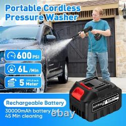 Portable Battery Powered Jet Wash 600 PSI High Pressure for Car & Patio