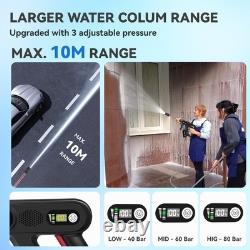 Portable Car Pressure Washer 261PSI Cordless Electric Power Black