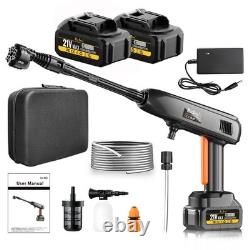 Portable Cordless Pressure Washer 1200PSI, 2 Batteries, 6-in-1 Nozzle, Foam Ca
