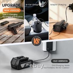 Portable Cordless Pressure Washer 600 PSI Power, 12000mAh Battery, & 5 Nozzles