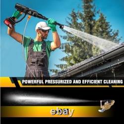 Portable Cordless Pressure Washer 652 PSI, 21V, 2x 3.0Ah Battery, 6-in-1 Nozzle