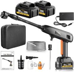 Portable Cordless Pressure Washer with 2 Batteries 1200 PSI Power & Foam Ca