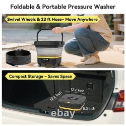 Portable Cordless Pressure Washer with Tank 1200 PSI Foldable Power Washer