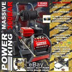 Power King Petrol Pressure Washer 300bar / 4351psi 7HP Engine Power Jet Cleaner
