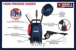 Power Washer 1400w Spear and Jackson 100 Bar Pressure Washer Car Patio Cleaner