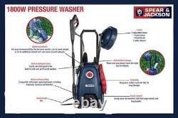 Power Washer 1800w Spear and Jackson Patio Cleaner Car Washer 6m Hose