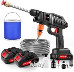 Powerful 21V Cordless Pressure Washer for Outdoor Cleaning + 2 Spare Batteries