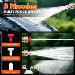 Powerful 21V Cordless Pressure Washer for Outdoor Cleaning + 2 Spare Batteries
