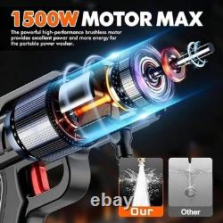 Powerful 21V Cordless Pressure Washer for Outdoor Cleaning + 2 Spare Batteries