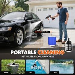 Powerful 21V Cordless Pressure Washer for Outdoor Cleaning + 2 Spare Batteries