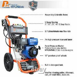 Powerful Petrol Power Pressure Washer Jet Washer 3000 PSI 207 BAR 7 HP Hyundai