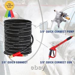 Pressure Washer Hose, 3/8 Inch X 50 FT, Quick Connect, 4000 PSI, High Tensile