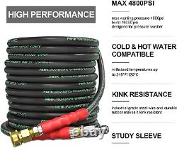 Pressure Washer Hose 70 FT×3/8 Inch 4800Psi for Cold and Hot Water Max 248°F wit