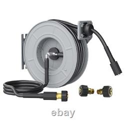 Pressure Washer Hose Reel, 1/4 x 65 ft 3200 PSI with 65ft Pressure Hoses