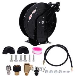 Pressure Washer Hose Reel Double Arm 3/8inx32.81ft Auto Rewind 4000PSI Power