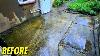 Pressure Washing Grimey Patio Pathway And Backyard Transformation For Client Slippery Surface