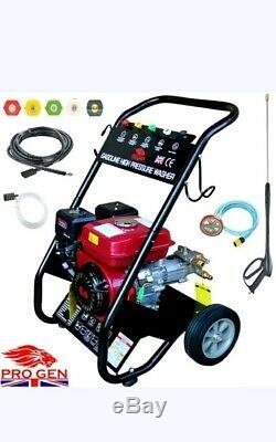 Progen Petrol Power Jet Washer 2500psi 6.5hp Engine With Gun Hose Free Oil