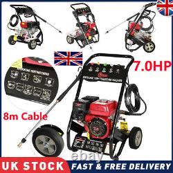 RocwooD Petrol Pressure Washer 3950 PSI 7HP 10 L High Power Jet Cleaner Washer