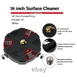 Surface Cleaner 3600PSI Rotating 1/4 Quick Connect 16'' Driveway Power Washer