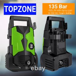 TOPZONE 135 Bar Electric Pressure Washer Portable High Power Jet Wash Car Patio
