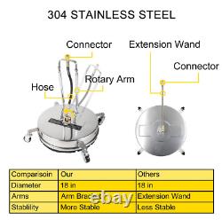 VEVOR 18 Pressure Power Washer Surface Cleaner 4000 PSI 1/4 QC Stainless Steel