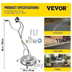 VEVOR 24 Pressure Power Washer Rotary Flat Surface Patio Cleaner 4000PSI 3/8 QC