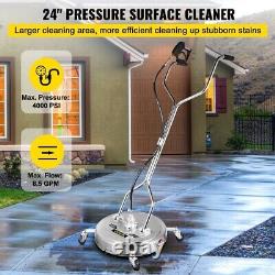 VEVOR 24 Pressure Power Washer Rotary Flat Surface Patio Cleaner 4000PSI 3/8 QC