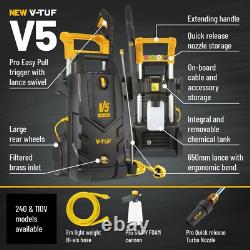 V-TUF V5 240v X2 Tough High Power Pressure Jet Washer 2400psi Full Kit