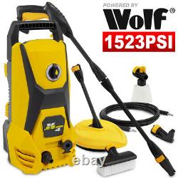 Wolf Electric Pressure Washer 1523psi Water Power Jet Patio Cleaner & Nozzle