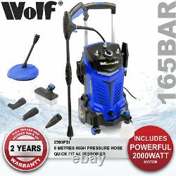 Wolf Electric Pressure Washer 2400psi Water Power Jet Sprayer Blue High Power
