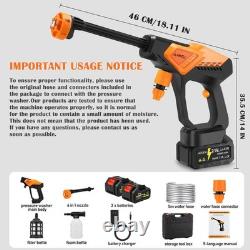 AOODIL Nettoyeur Haute Pression Sans Fil Alimenté par Batterie, 1200 PSI Portable orange