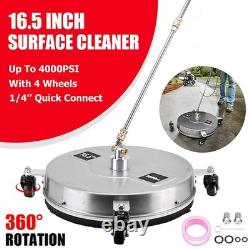 Accessoire de nettoyeur haute pression 16,5 pouces pour terrasse, buse de nettoyage de surface jusqu'à 4000 PSI