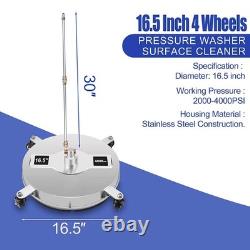 Accessoire de nettoyeur haute pression 16,5 pouces pour terrasse, buse de nettoyage de surface jusqu'à 4000 PSI