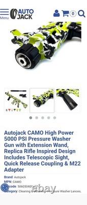 Autojack Camo Haute Puissance 5000 PSI Nettoyeur Haute Pression Fusil Call Of Duty