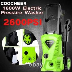 Coocheer 2600psi 1600w Lave-pression Électrique Grande Puissance Jet Patio Car Clean