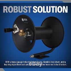 Enrouleur de tuyau de laveuse à pression 100 FT 4000 PSI Enrouleur de tuyau de laveuse à pression conçu pour