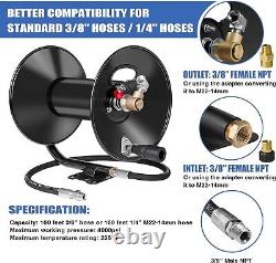 Enrouleur de tuyau de nettoyeur haute pression MEKOH 100ft, 4000 PSI Tuyau de nettoyeur haute pression robuste