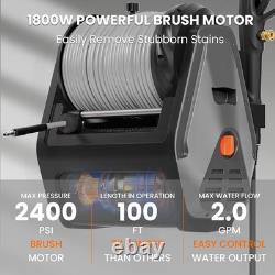 Laveur haute pression mural Plus, Max 2400 PSI, nettoyeur haute pression électrique 2,0 GPM w